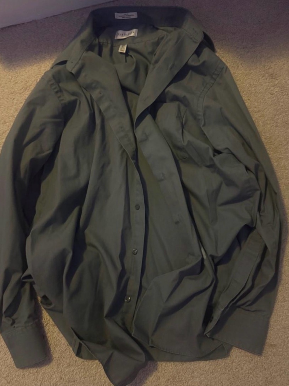 Men's Olive Green Button-Up Jacket
